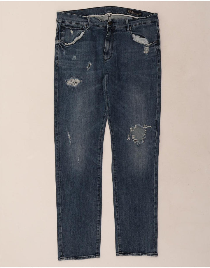 Rifle Jean slim vieilli pour homme W38 L33 en coton bleu