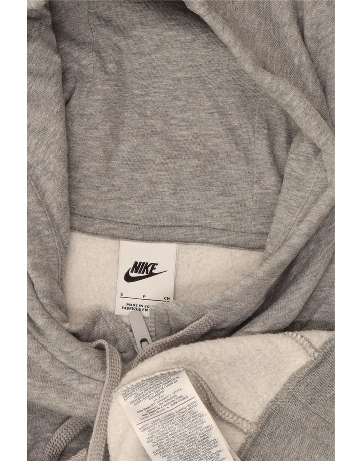 NIKE Pull à capuche zippé pour homme en coton moucheté gris petit