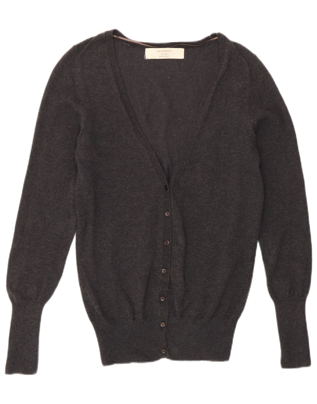 Zara Cardigan Femme Pull UK 10 Petit Gris