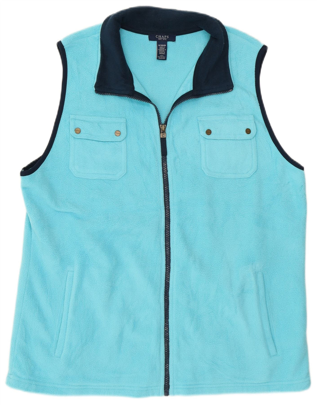 Chaps Gilet Polaire Femme UK 18 XL Bleu Polyester