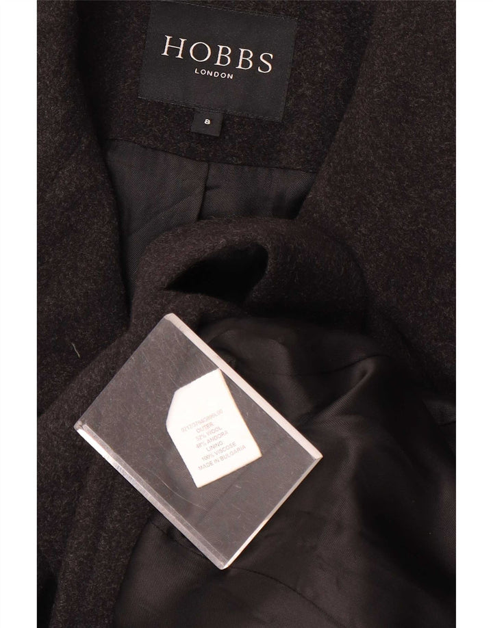 Hobbs Manteau croisé pour femme UK 8 Petite laine grise