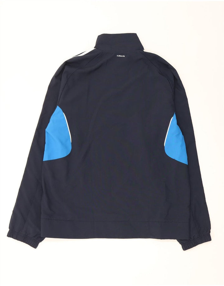 Adidas Hommes Climalite Survêtement Top Veste Large Bleu Marine Colorblock