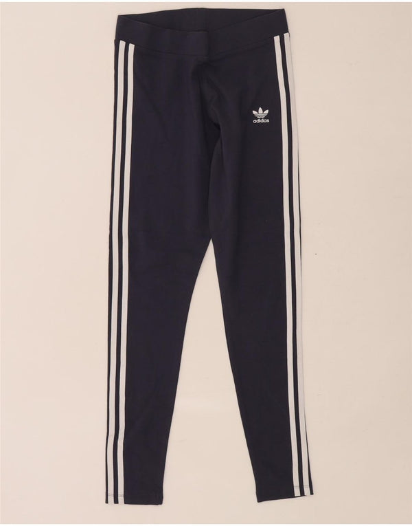 Adidas Leggings Femme UK 12 Bleu Marine Moyen