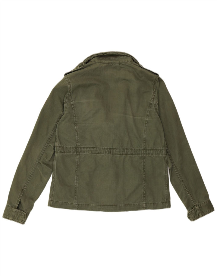 Superdry Veste Militaire Femme UK 14 Large Vert Coton