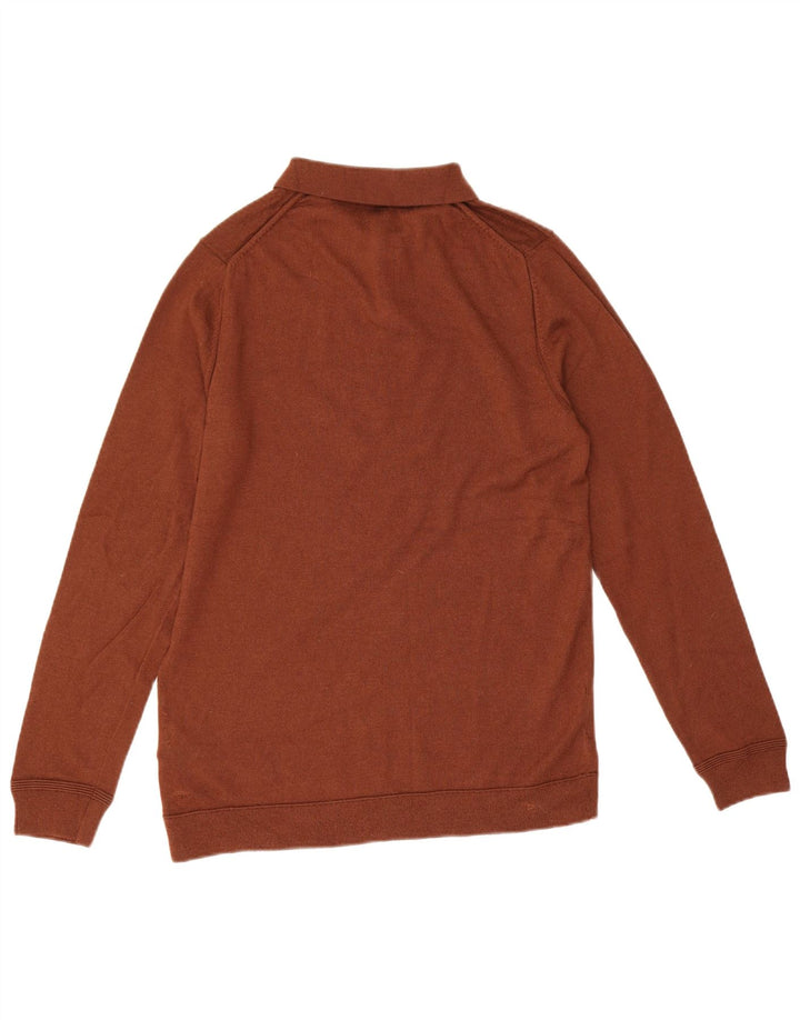 Calvin Klein Pull à col polo pour homme en laine marron Taille L