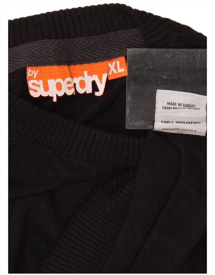 SUPERDRY Pull col rond homme XL noir coton