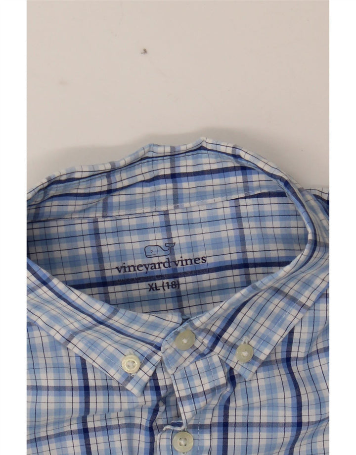 VINEYARD VINES Boys Shirt 15-16 Years  XL Blue Check Cotton Vintage Vineyard Vines and Second-Hand Vineyard Vines from Messina Hembry 