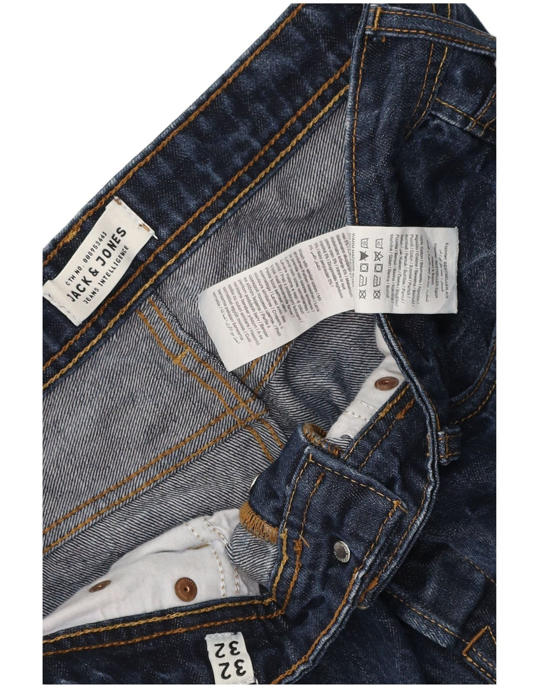 Jack & Jones Jean Slim Homme W32 L32 Bleu Marine Coton