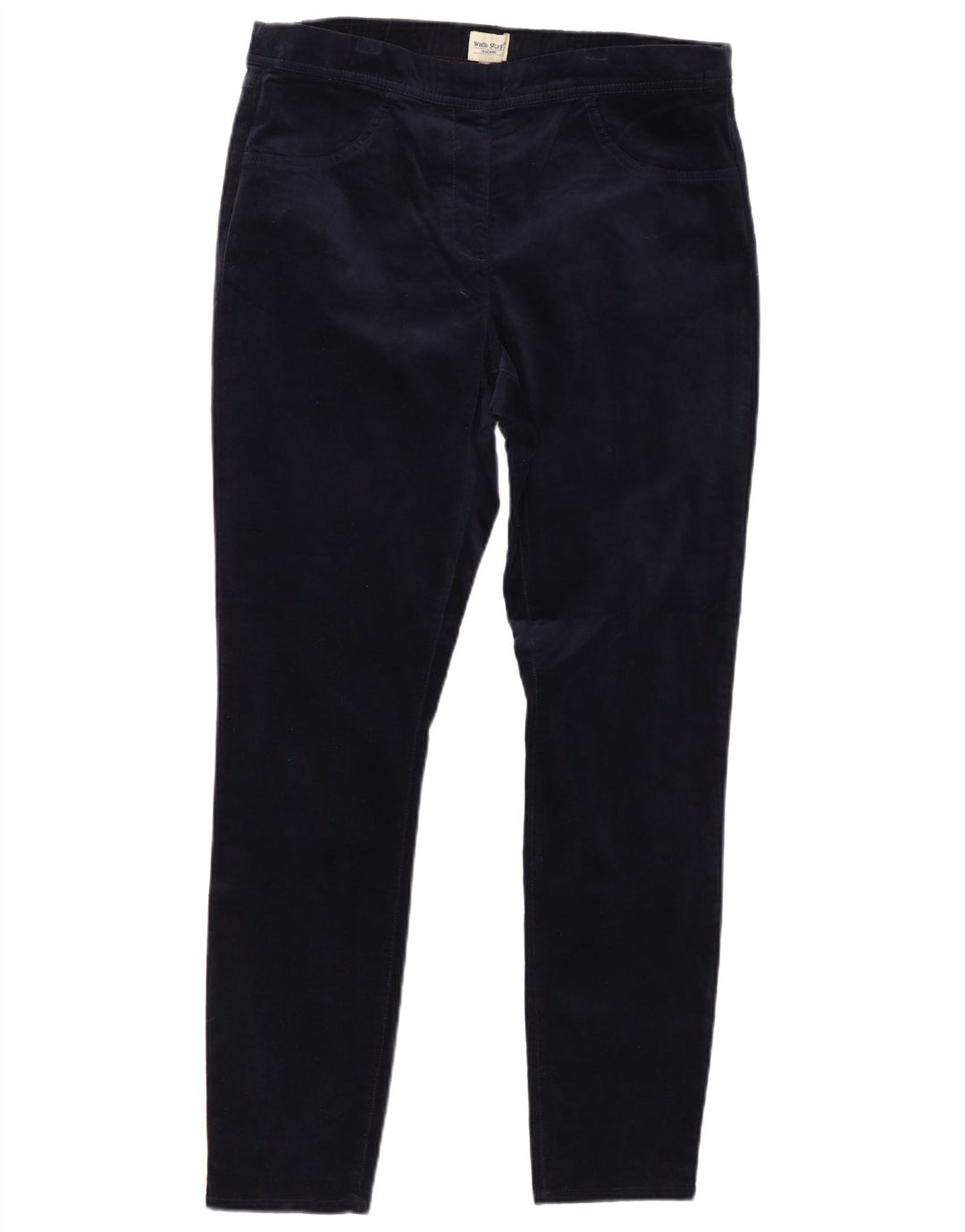 WHITE STUFF Pantalon décontracté en velours pour femme UK 16 Large W32 L30 Bleu marine