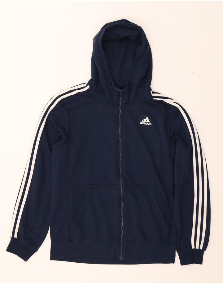 ADIDAS Pull à capuche zippé Climalite pour homme en polyester bleu marine moyen