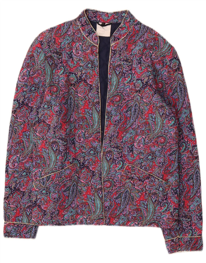 Veste rembourrée femme vintage IT 36 Petite Viscose Paisley Violet