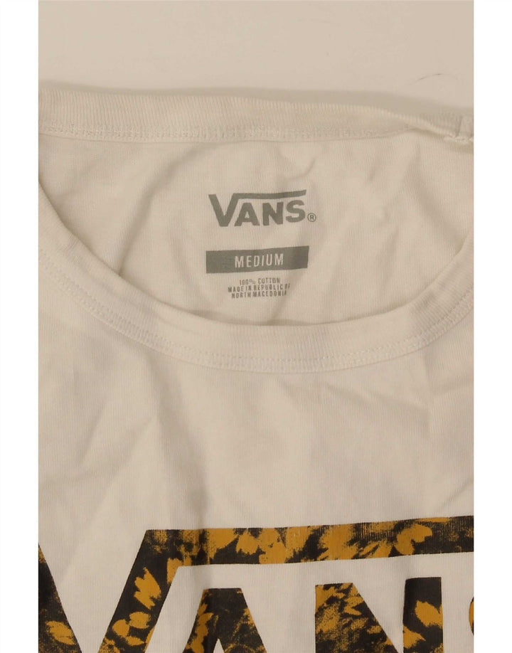 Vans T-shirt graphique pour femme UK 12 en coton blanc moyen