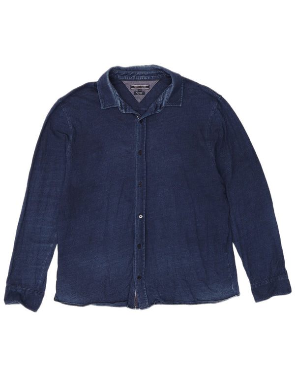 Tommy Hilfiger Chemise coupe slim pour homme 2XL Bleu marine