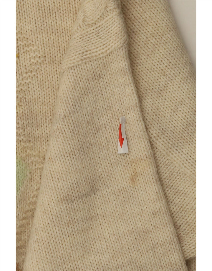 VINTAGE Pull à col rond pour homme Beige moyen Argyle/Diamant