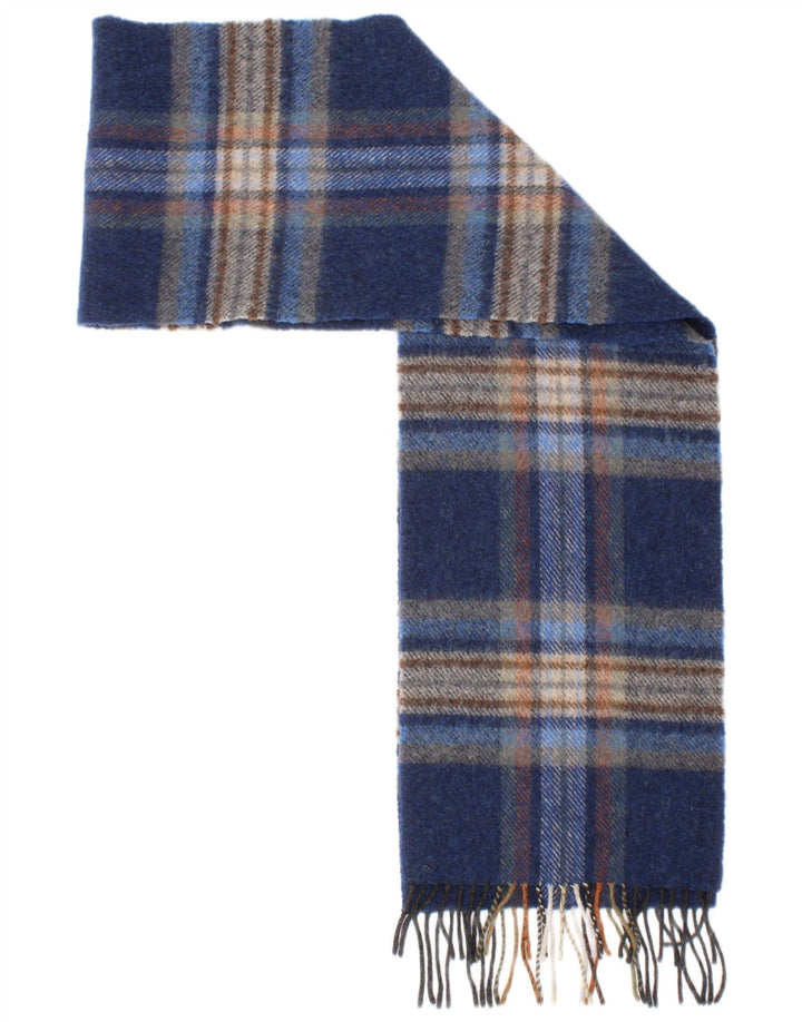 Blarney Écharpe rectangulaire pour homme Taille unique Bleu Plaid Laine d'agneau Classique