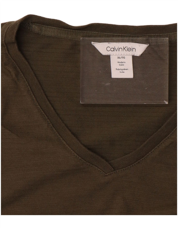 CALVIN KLEIN T-Shirt Homme Top XL Kaki