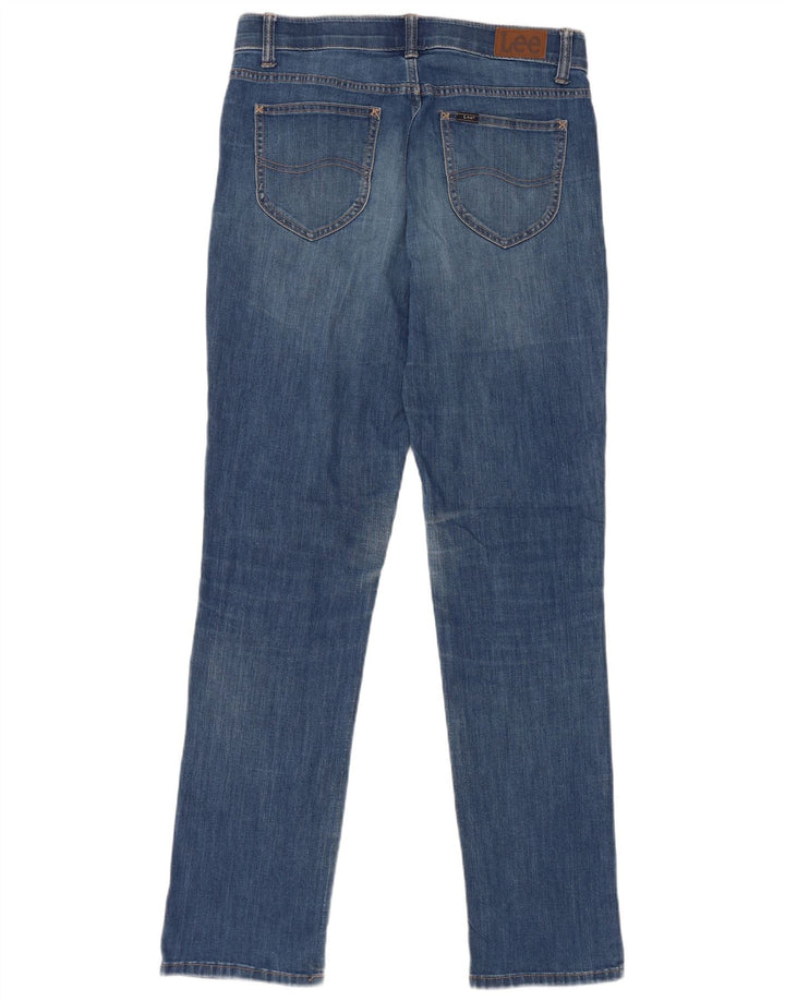 Lee Jean droit taille moyenne pour femme, coupe régulière, W29 L33, coton bleu
