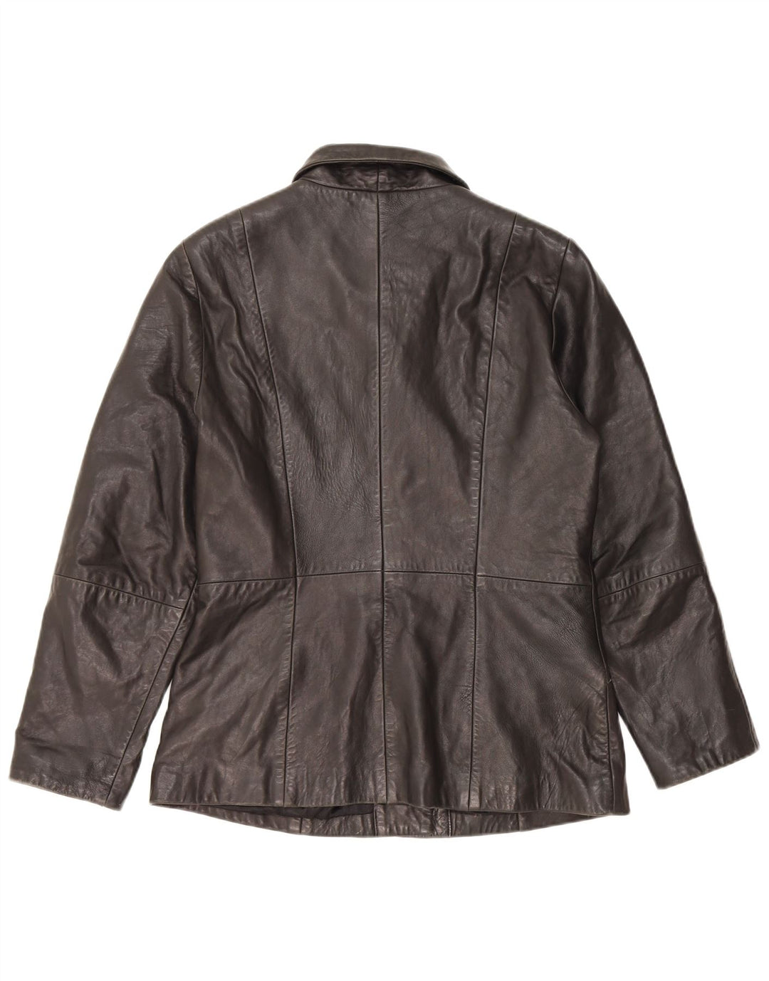 MAURITIUS Veste blazer en cuir à 3 boutons pour femme UK 18 XL Cuir noir