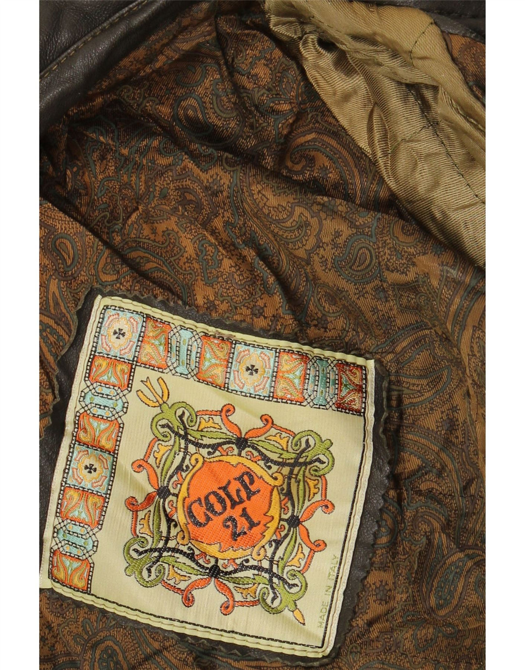 VINTAGE Veste en cuir homme UK 42 XL Marron