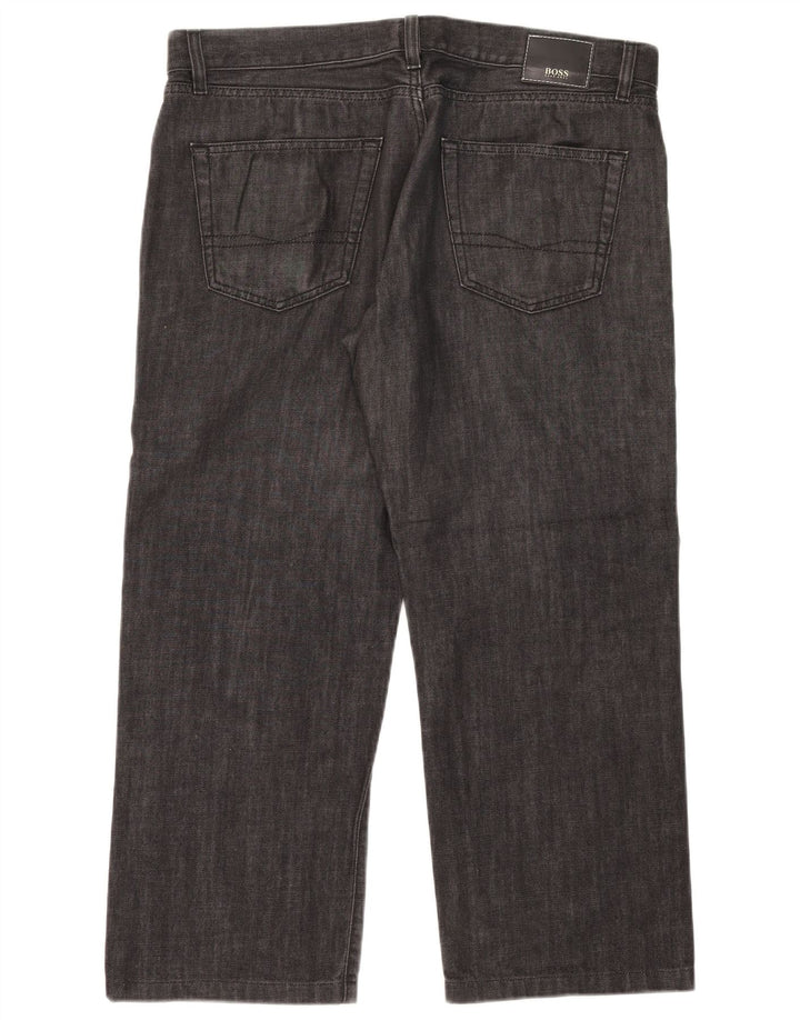 Hugo Boss Jean droit W38 L26 en coton noir pour homme