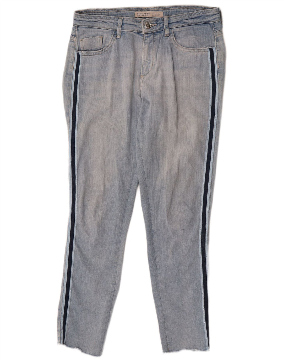 Zara Jean Slim Femme EU 38 Small W28 L27 Bleu Colorblock
