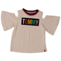 TOMMY HILFIGER Haut graphique à épaules dénudées pour fille 8-9 ans Blanc moyen