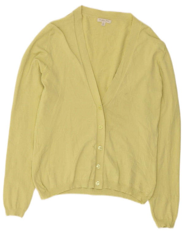 Massimo Dutti Cardigan pour femme en viscose jaune moyen UK 12