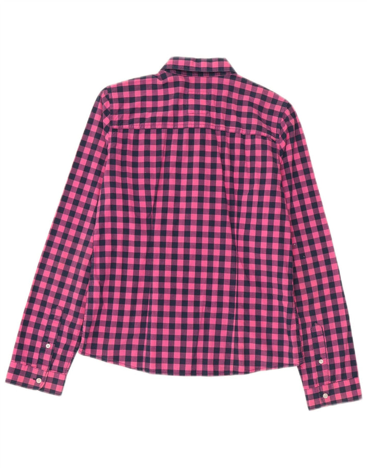 Hollister Chemise Femme UK 14 Coton Vichy Rose Moyen