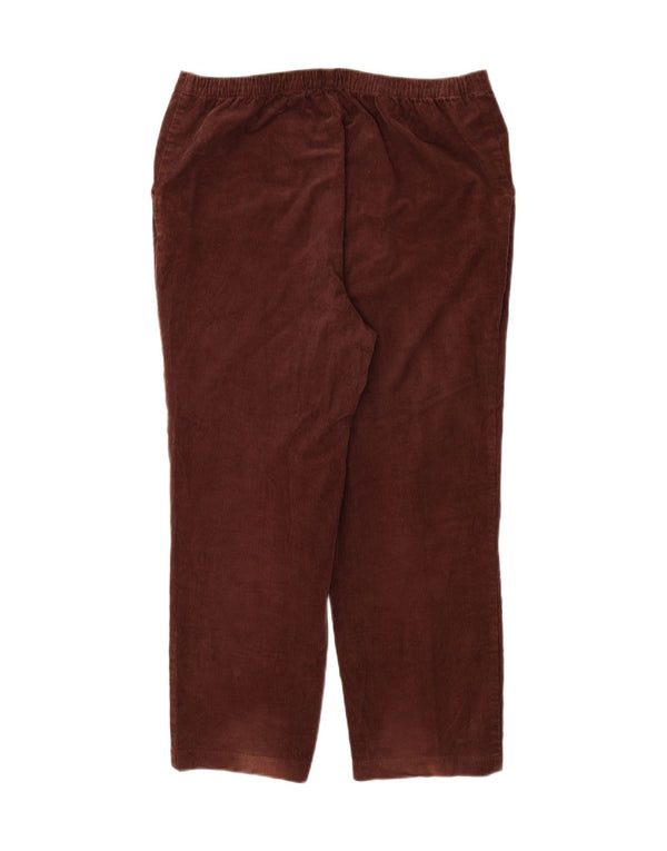 Marks & Spencer Pantalon taille haute en velours côtelé pour femme UK 14 Large W34 L28 Bro