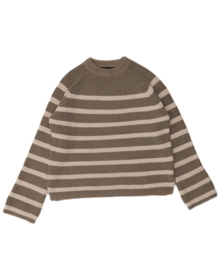 Marks & Spencer Pull ras du cou pour femme UK 10 Petit gris rayé