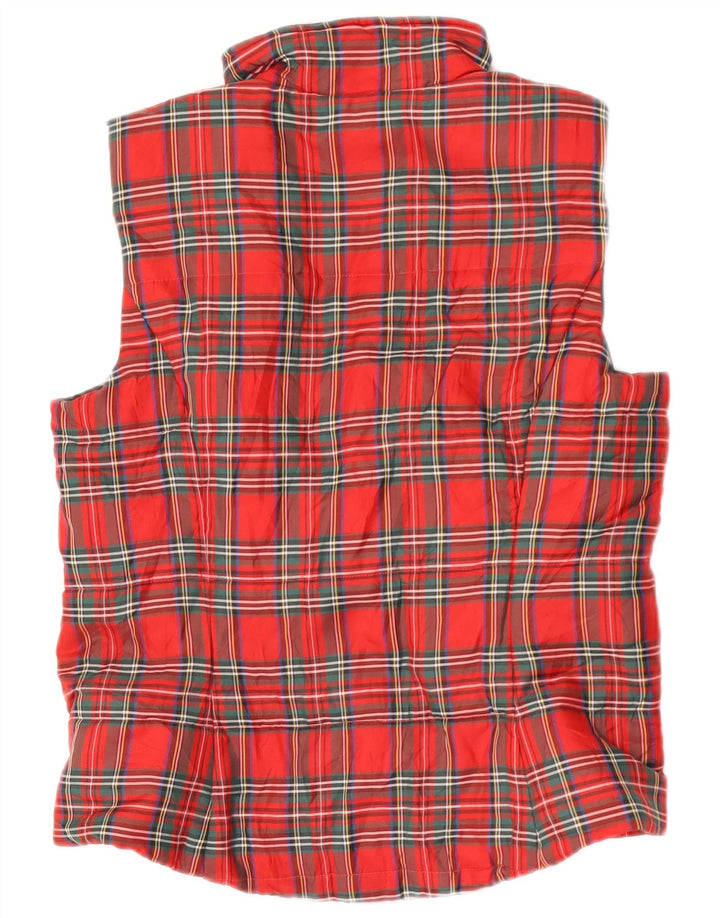 Chaps Gilet rembourré pour femme UK 44 Medium Rouge à carreaux Polyester