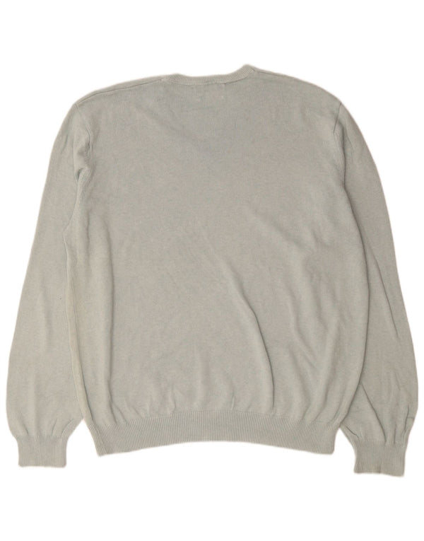 Marks & Spencer Pull col V pour homme 2XL Gris Coton