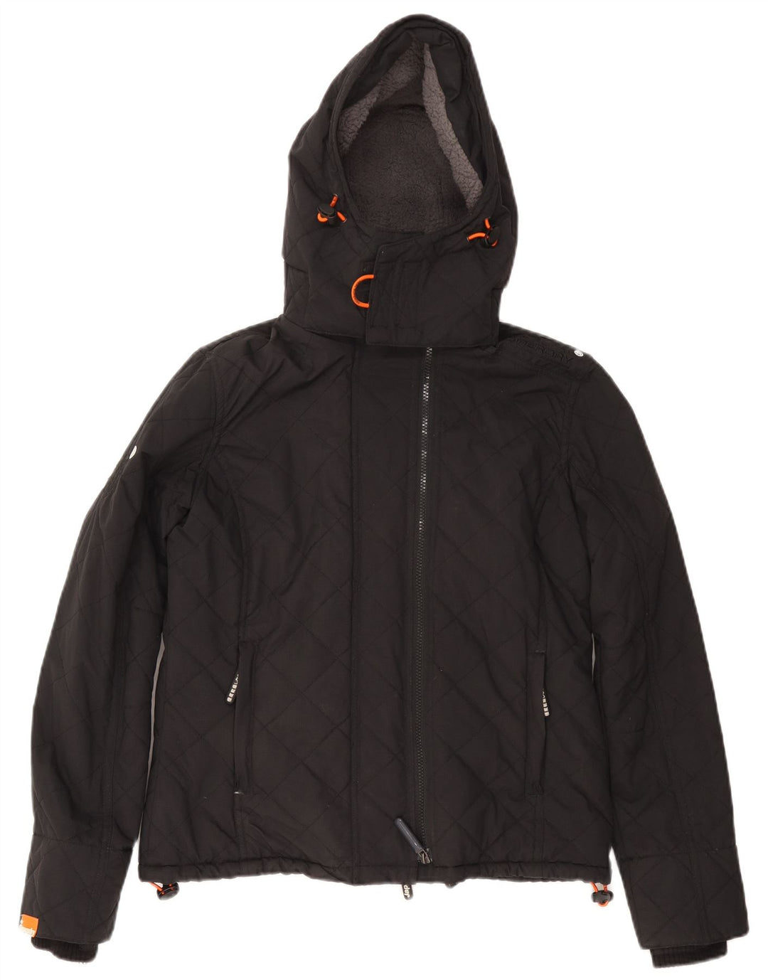 SUPERDRY Veste coupe-vent à capuche Windcheater pour femme UK 14 Medium Noir