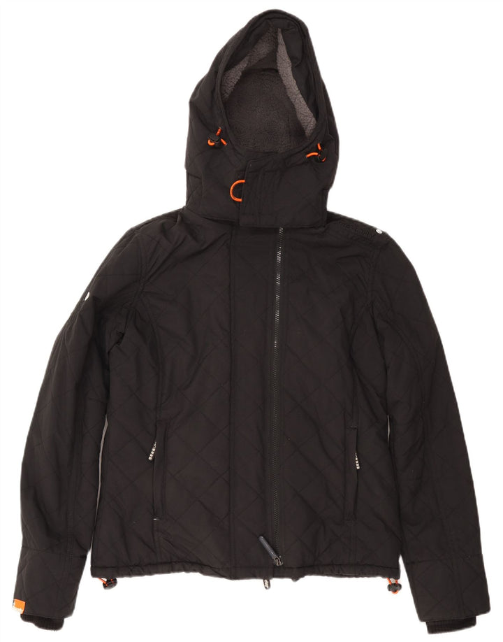 SUPERDRY Veste coupe-vent à capuche Windcheater pour femme UK 14 Medium Noir