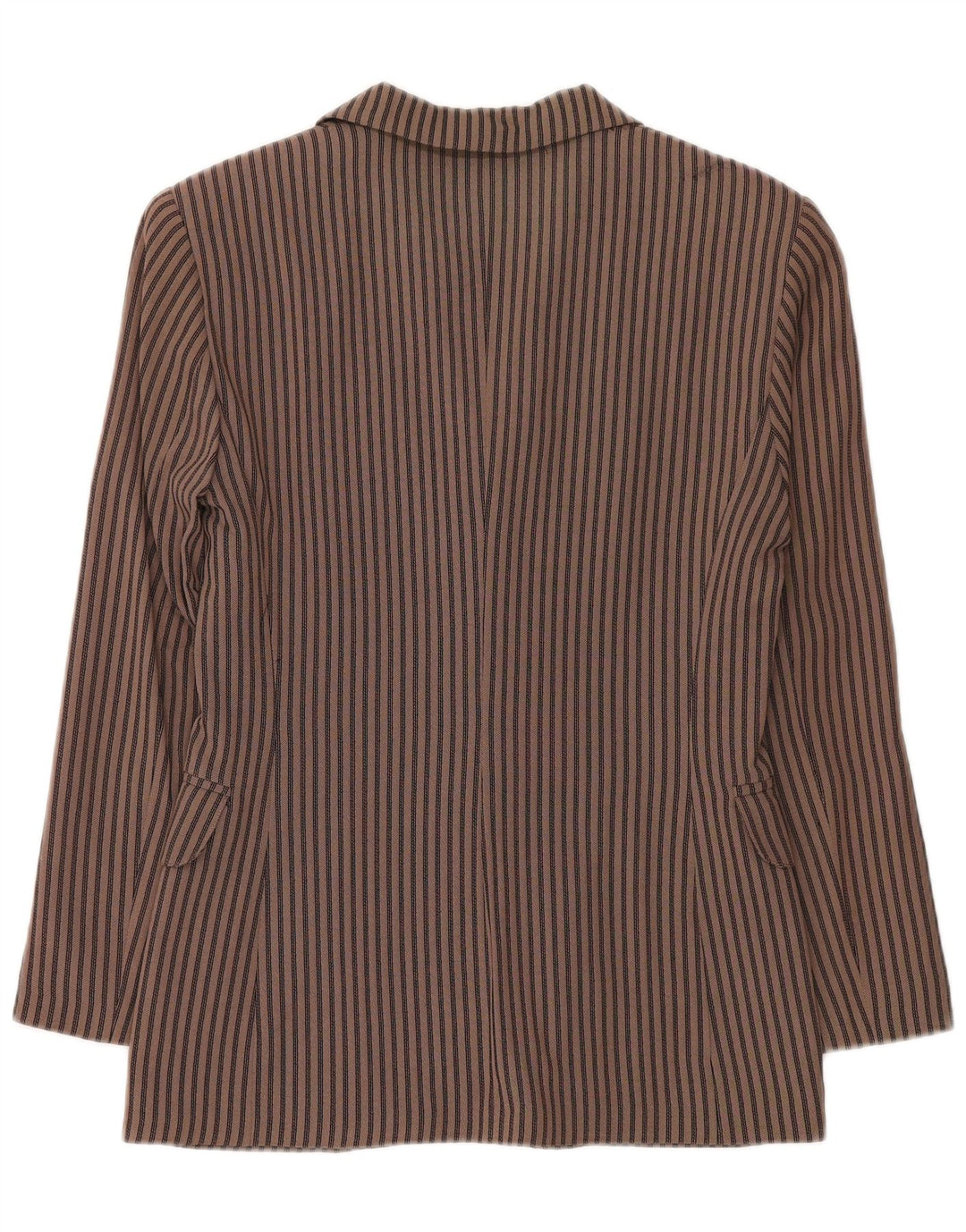 Via Dei Ciclamini Veste blazer 3 boutons pour femme UK 10 Petit marron rayé