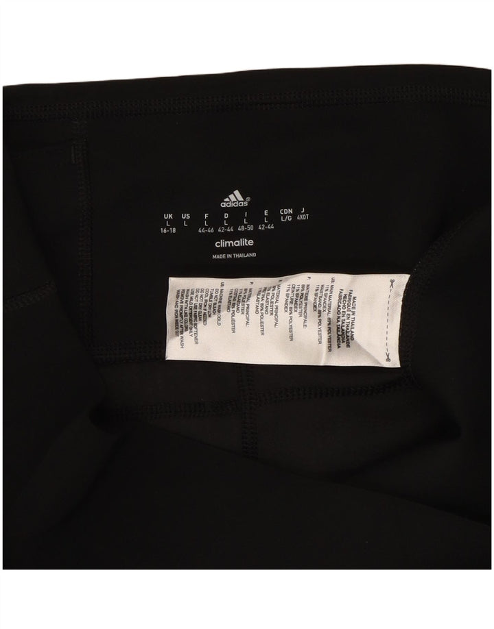 ADIDAS Femmes Climalite Capri Leggings UK 16/18 Grand Noir Polyester
