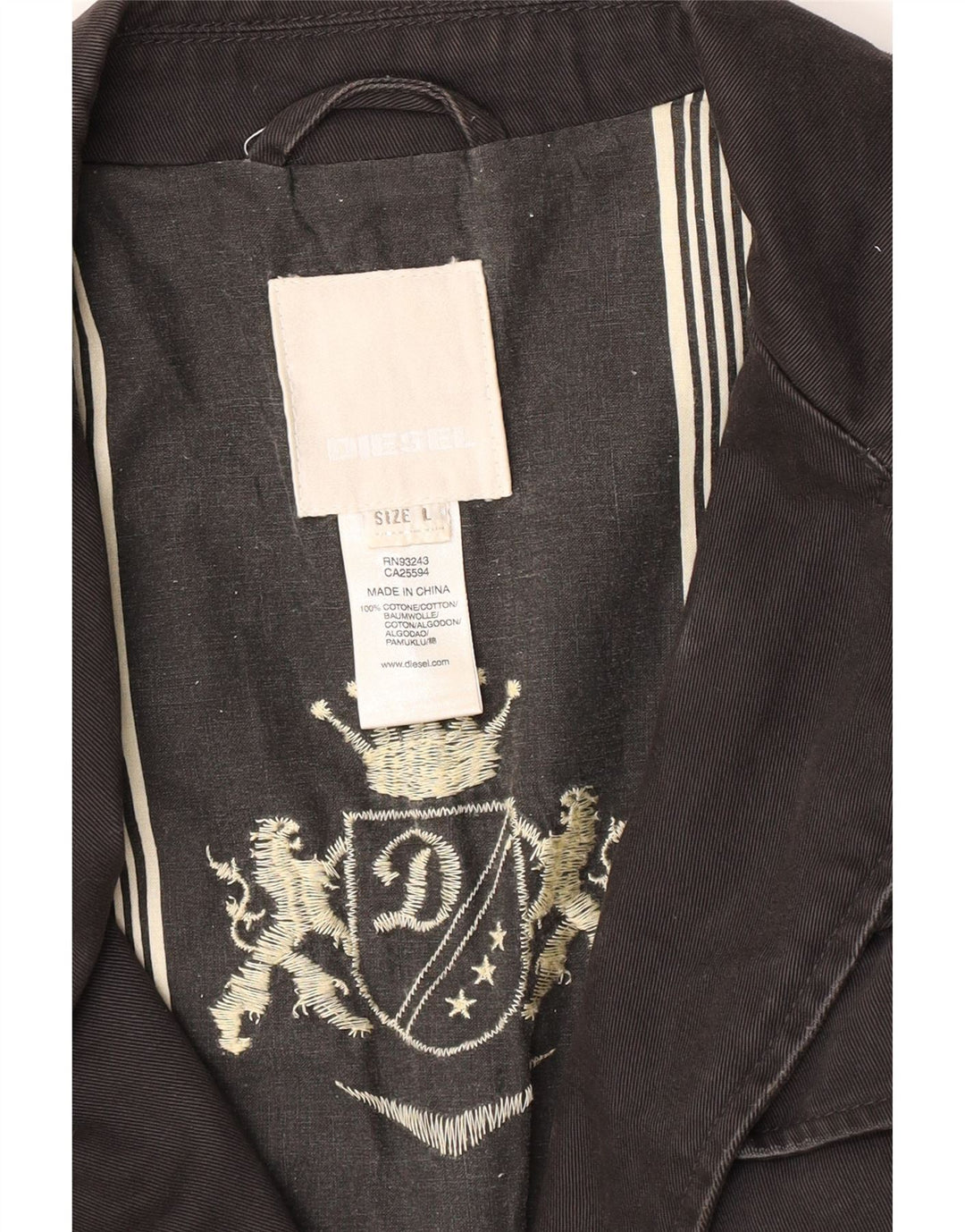 Diesel Veste militaire militaire pour homme UK 40 Large Noir