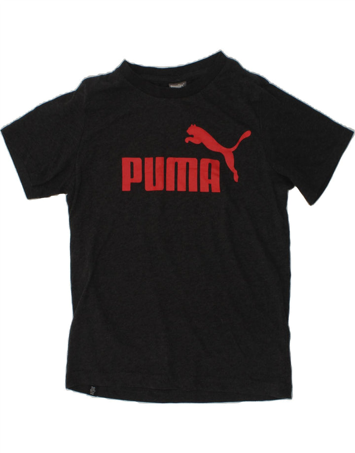 PUMA Boys Graphic T-Shirt Top 9-10 Years  Grey Cotton | Vintage Puma | Thrift | Second-Hand Puma | Used Clothing | Messina Hembry 