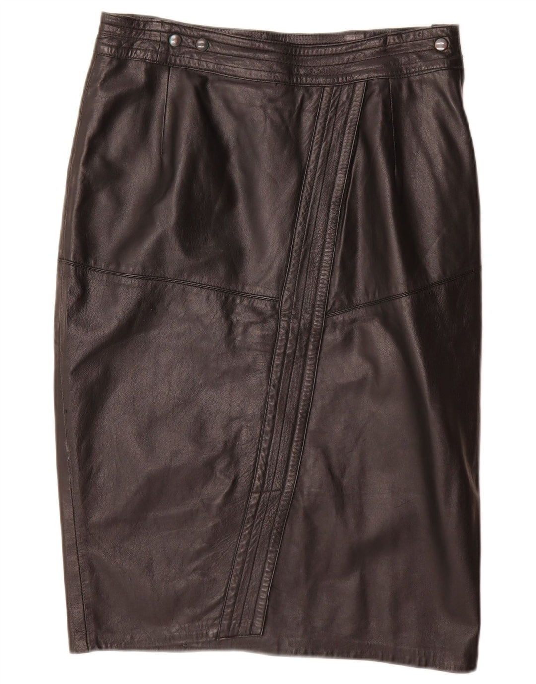 jupe crayon en cuir femme vintage W32 Grand Noir