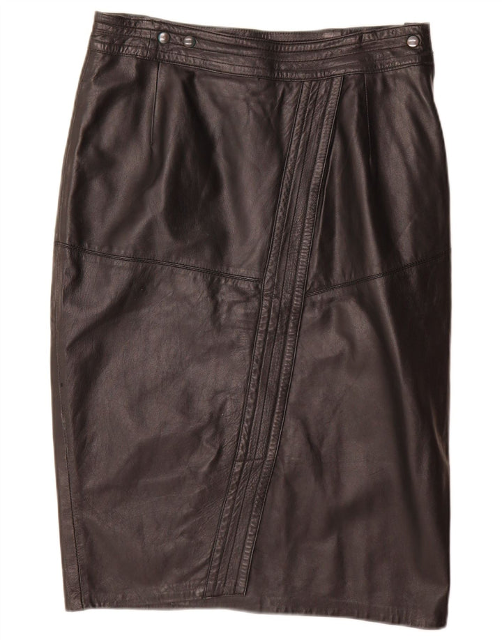jupe crayon en cuir femme vintage W32 Grand Noir
