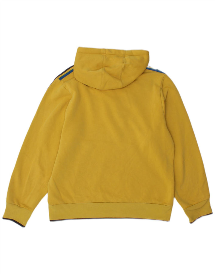 Adidas Pull à capuche graphique en coton jaune moyen pour homme