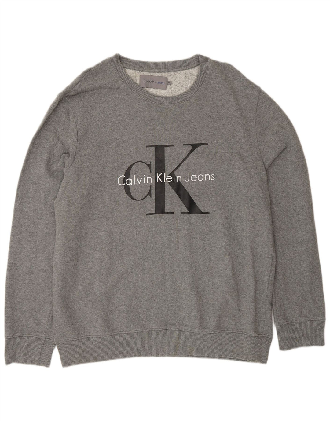 CALVIN KLEIN JEANS Sweat-shirt graphique pour homme 2XL Gris Coton