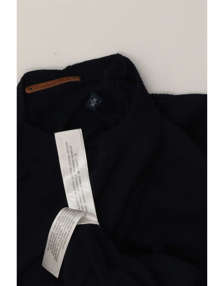 Massimo Dutti Pull col rond homme en coton bleu marine moyen