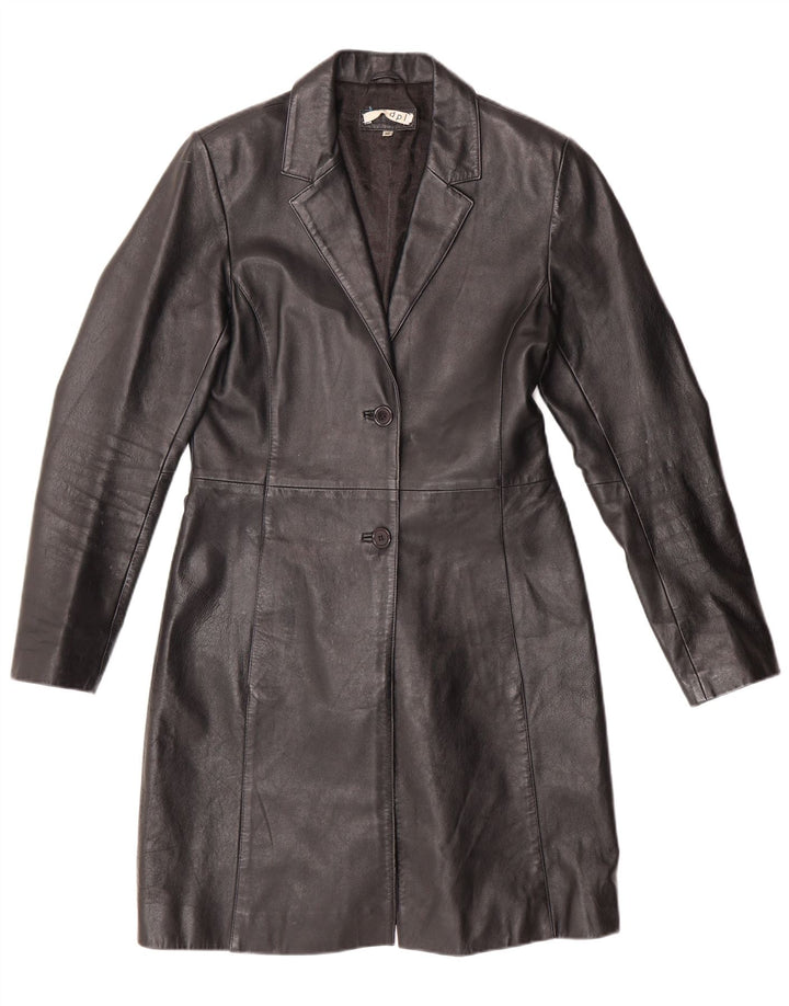 DPL Manteau en cuir pour femme UK 10 Petit cuir noir