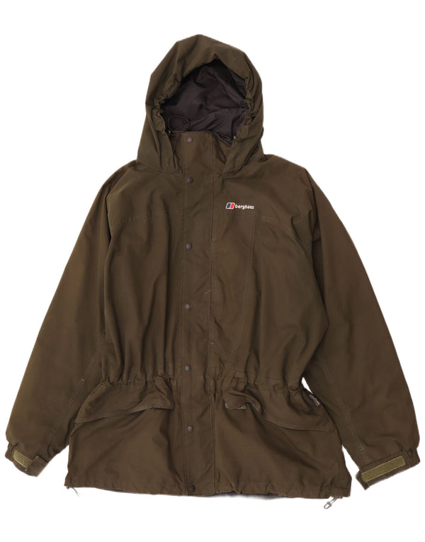 Berghaus Veste de pluie à capuche pour homme UK 42 XL Kaki Nylon