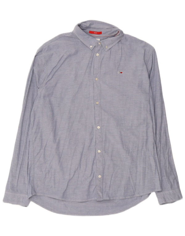 Tommy Hilfiger Chemise cintrée pour homme 2XL Bleu Coton