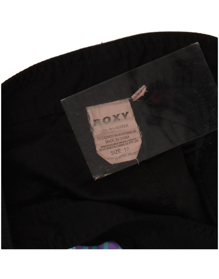 ROXY Short décontracté graphique pour femme US 12 Large W34 Noir Polyester