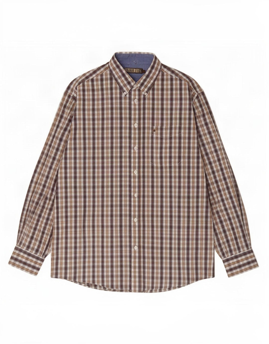 Farah Chemise Homme Grand Carreau Marron