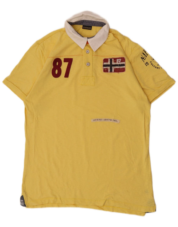Napapijri Polo Rugby Graphique Homme XL Jaune Colorblock