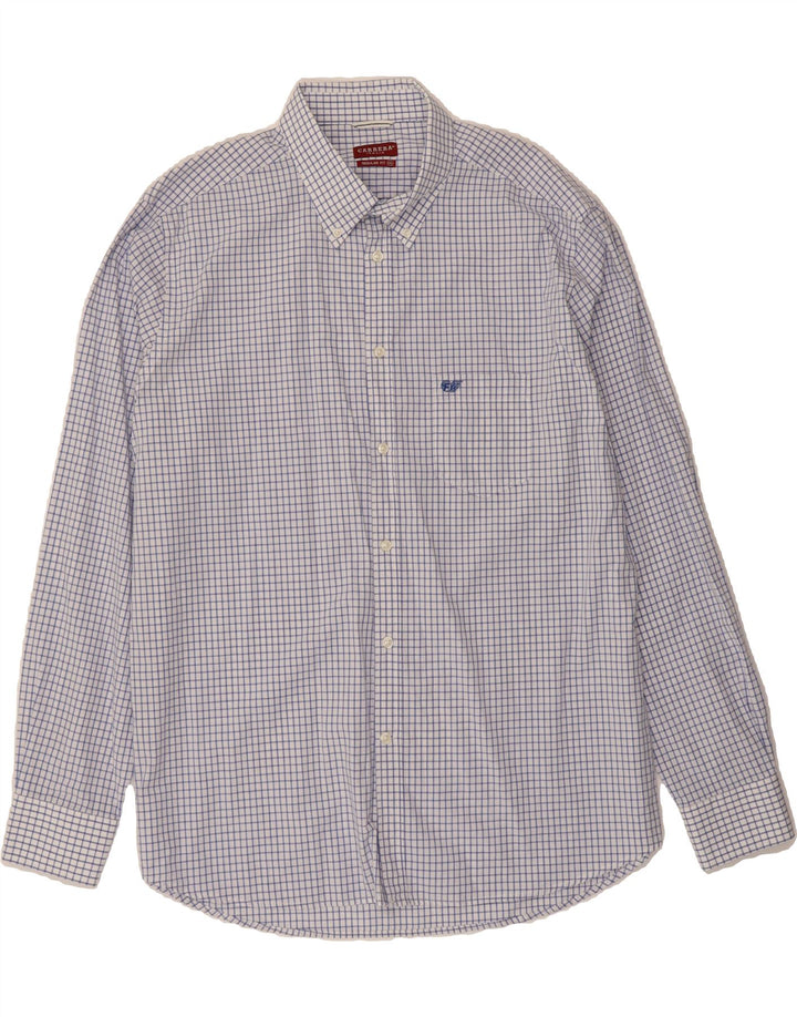 CARRERA Mens Regular Fit Shirt 2XL Blue Check Cotton Vintage Carrera and Second-Hand Carrera from Messina Hembry 